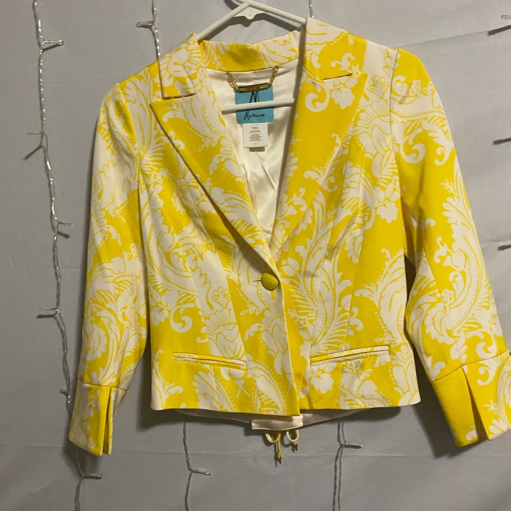 ANTONIO MELANI Yellow and White Floral Blazer